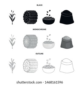 Isolated object of cornfield and vegetable symbol. Collection of cornfield and vegetarian vector icon for stock.