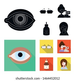 Isolated object of correction and eyesight icon. Set of correction and care stock symbol for web.