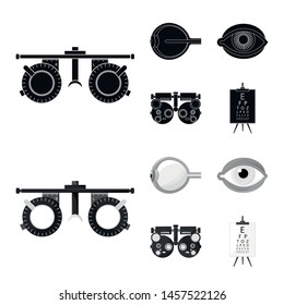 Isolated object of correction and eyesight sign. Set of correction and care stock symbol for web.