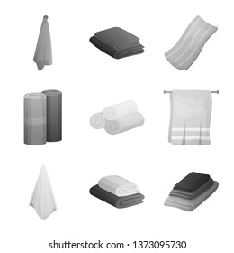 Isolated object of cotton and bathroom symbol. Set of cotton and clean stock symbol for web.