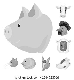 Isolated object of countryside and homestead icon. Set of countryside and breeding stock vector illustration.