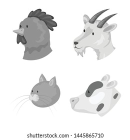 Isolated object of countryside and homestead logo. Set of countryside and breeding vector icon for stock.