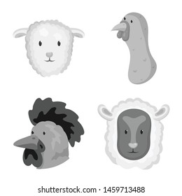 Isolated object of countryside and homestead sign. Set of countryside and breeding vector icon for stock.