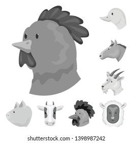 Isolated object of countryside and homestead symbol. Set of countryside and breeding vector icon for stock.