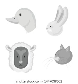 Isolated object of countryside and homestead symbol. Collection of countryside and breeding stock vector illustration.