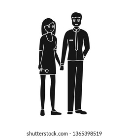 Isolated object of couple  and young  logo. Collection of couple  and husband stock symbol for web.