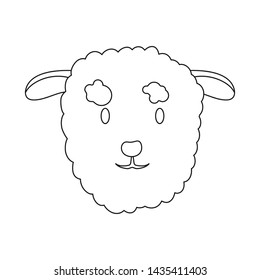 Isolated object of cow and face logo. Collection of cow and animal stock vector illustration.
