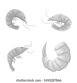 Isolated object of crab and appetizer sign. Set of crab and sea stock symbol for web.