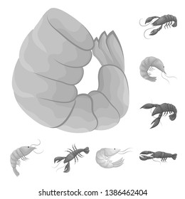 Isolated object of crab and appetizer symbol. Set of crab and sea stock symbol for web.