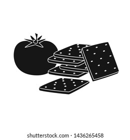 Isolated object of cracker and tomato icon. Set of cracker and agriculture stock symbol for web.