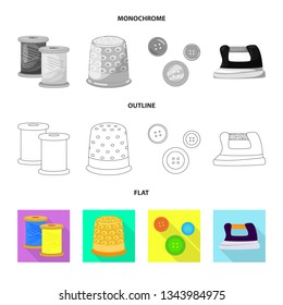 Isolated object of craft and handcraft icon. Set of craft and industry stock vector illustration.