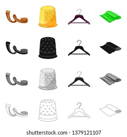 Isolated object of craft and handcraft icon. Set of craft and industry stock vector illustration.