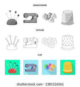 Isolated object of craft and handcraft icon. Set of craft and industry stock vector illustration.