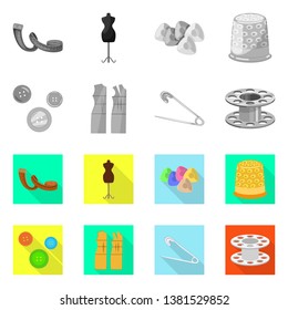 Isolated object of craft and handcraft icon. Collection of craft and industry stock vector illustration.