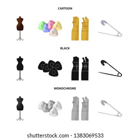 Isolated object of craft and handcraft icon. Set of craft and industry stock vector illustration.
