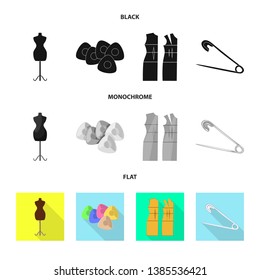 Isolated object of craft and handcraft icon. Collection of craft and industry vector icon for stock.