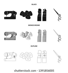 Isolated object of craft and handcraft icon. Collection of craft and industry vector icon for stock.