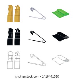 Isolated object of craft and handcraft icon. Collection of craft and industry vector icon for stock.