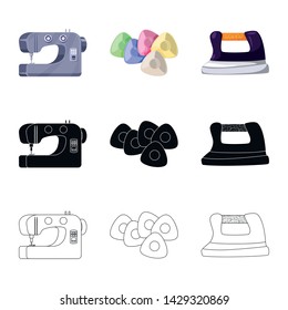 Isolated object of craft and handcraft icon. Set of craft and industry stock symbol for web.