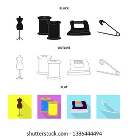 Isolated object of craft and handcraft logo. Set of craft and industry stock vector illustration.