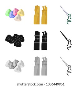Isolated object of craft and handcraft logo. Set of craft and industry vector icon for stock.