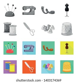 Isolated object of craft and handcraft logo. Collection of craft and industry stock vector illustration.