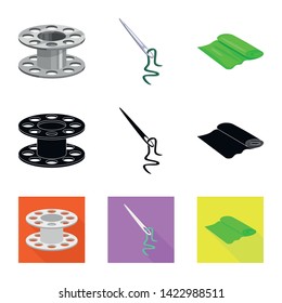 Isolated object of craft and handcraft logo. Collection of craft and industry stock vector illustration.