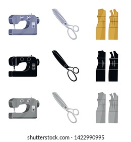 Isolated object of craft and handcraft logo. Collection of craft and industry vector icon for stock.