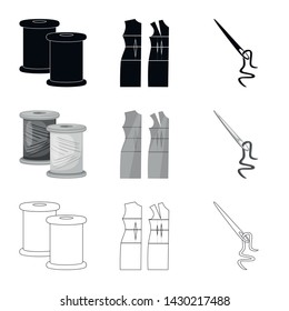 Isolated object of craft and handcraft logo. Set of craft and industry stock symbol for web.