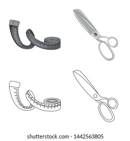 Isolated object of craft and handcraft logo. Set of craft and industry stock symbol for web.