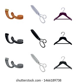 Isolated object of craft and handcraft logo. Set of craft and industry vector icon for stock.