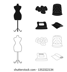 Isolated object of craft and handcraft sign. Set of craft and industry stock vector illustration.