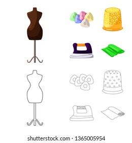Isolated object of craft and handcraft sign. Collection of craft and industry stock symbol for web.