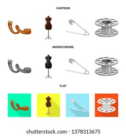 Isolated object of craft and handcraft sign. Collection of craft and industry stock vector illustration.
