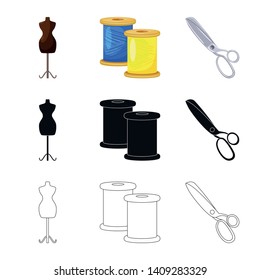 Isolated object of craft and handcraft sign. Set of craft and industry vector icon for stock.