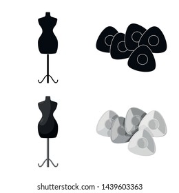 Isolated object of craft and handcraft sign. Collection of craft and industry stock vector illustration.