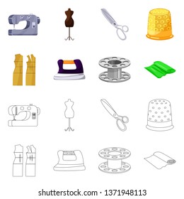 Isolated object of craft and handcraft symbol. Collection of craft and industry vector icon for stock.