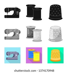 Isolated object of craft and handcraft symbol. Set of craft and industry stock vector illustration.