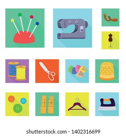 Isolated object of craft and handcraft symbol. Collection of craft and industry stock vector illustration.