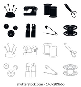 Isolated object of craft and handcraft symbol. Set of craft and industry stock vector illustration.