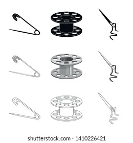 Isolated object of craft and handcraft symbol. Collection of craft and industry stock vector illustration.