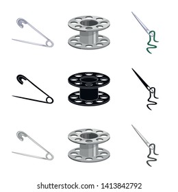 Isolated object of craft and handcraft symbol. Set of craft and industry stock vector illustration.