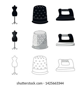 Isolated object of craft and handcraft symbol. Set of craft and industry stock vector illustration.