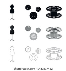 Isolated object of craft and handcraft symbol. Collection of craft and industry stock symbol for web.