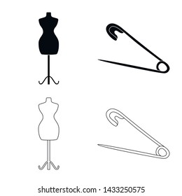 Isolated object of craft and handcraft symbol. Collection of craft and industry stock symbol for web.