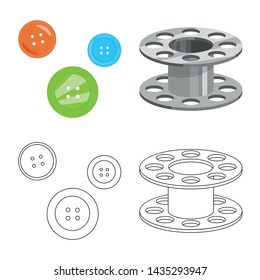Isolated object of craft and handcraft symbol. Set of craft and industry stock vector illustration.