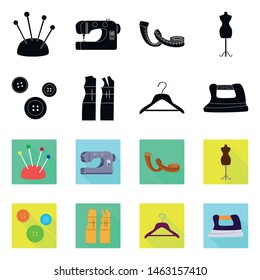 Isolated object of craft and handcraft symbol. Set of craft and industry stock symbol for web.