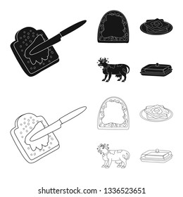 Isolated object of creamy and product icon. Set of creamy and farm stock vector illustration.