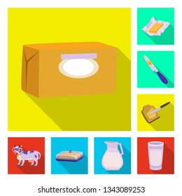 Isolated object of creamy and product icon. Collection of creamy and farm stock symbol for web.