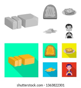 Isolated object of creamy and product icon. Collection of creamy and farm stock symbol for web.